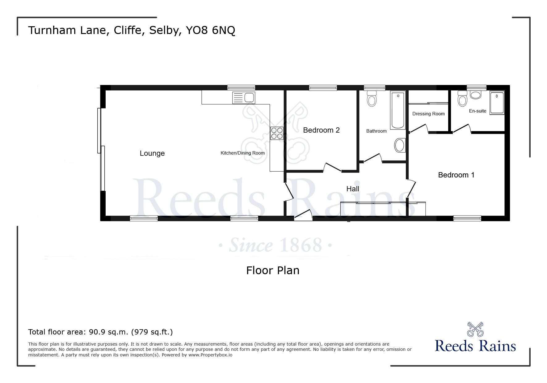 Floorplan of 2 bedroom Detached Property for sale, Cliffe Meadows Turnham Lane, Cliffe, North Yorkshire, YO8