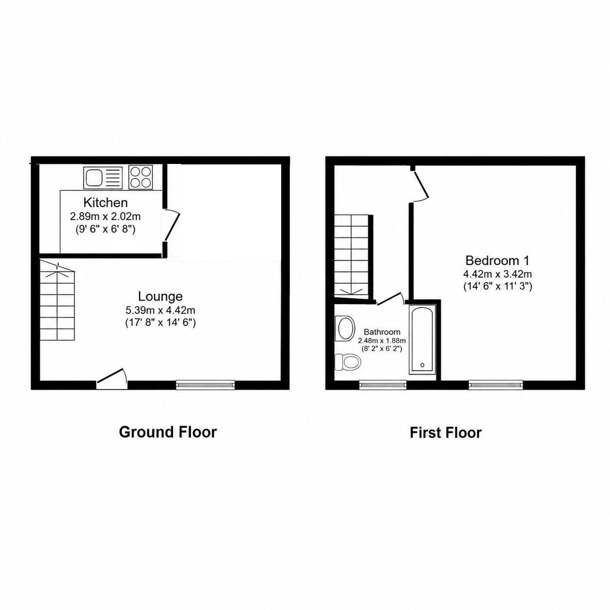 Floorplan of 1 bedroom Semi Detached House for sale, Turners Square, Selby, North Yorkshire, YO8