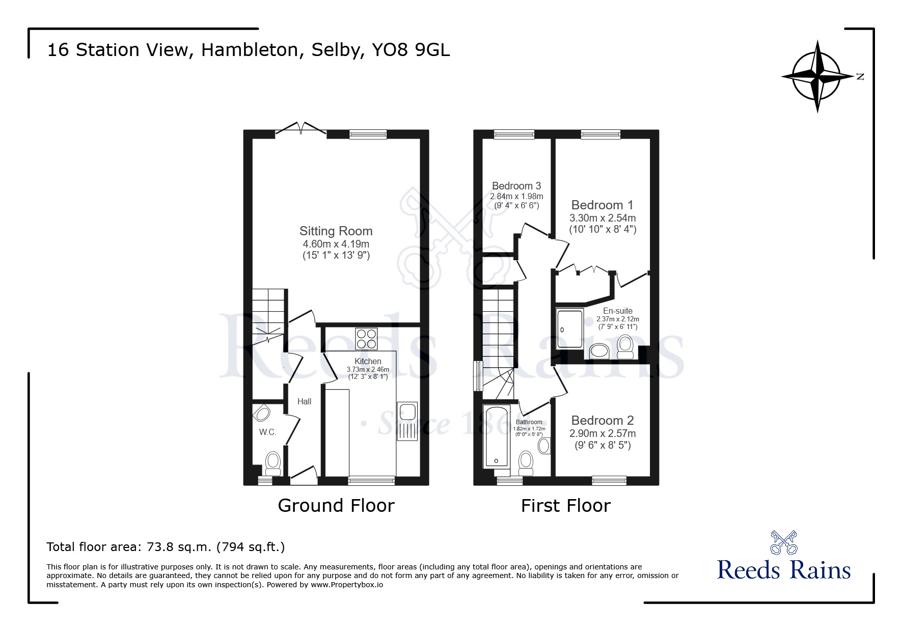 Floorplan of 3 bedroom Semi Detached House for sale, Station View, Hambleton, North Yorkshire, YO8