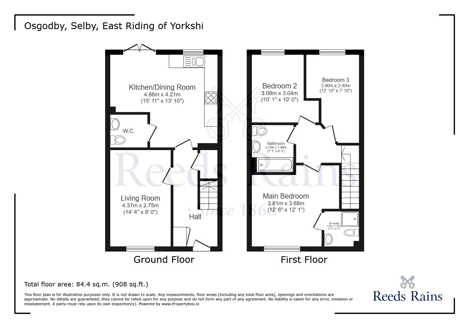 Floorplan of 3 bedroom Semi Detached House to rent, Wauds Way, Osgodby, East Riding of Yorkshi, YO8