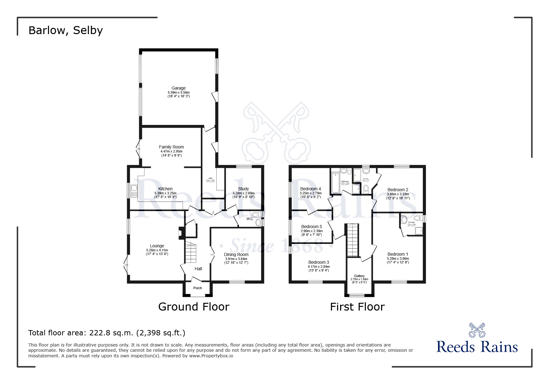 Floorplan of 5 bedroom Detached House for sale, Park Avenue, Barlow, North Yorkshire, YO8