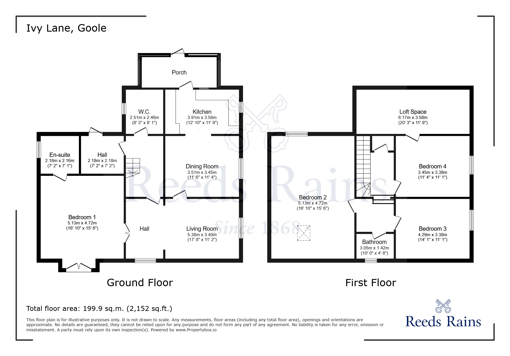 Floorplan of 4 bedroom Detached House for sale, Ivy Lane, West Cowick, East Riding of Yorkshi, DN14