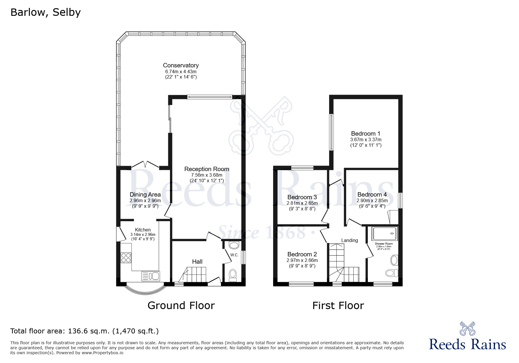 Floorplan of 4 bedroom Detached House for sale, Park Road, Barlow, North Yorkshire, YO8