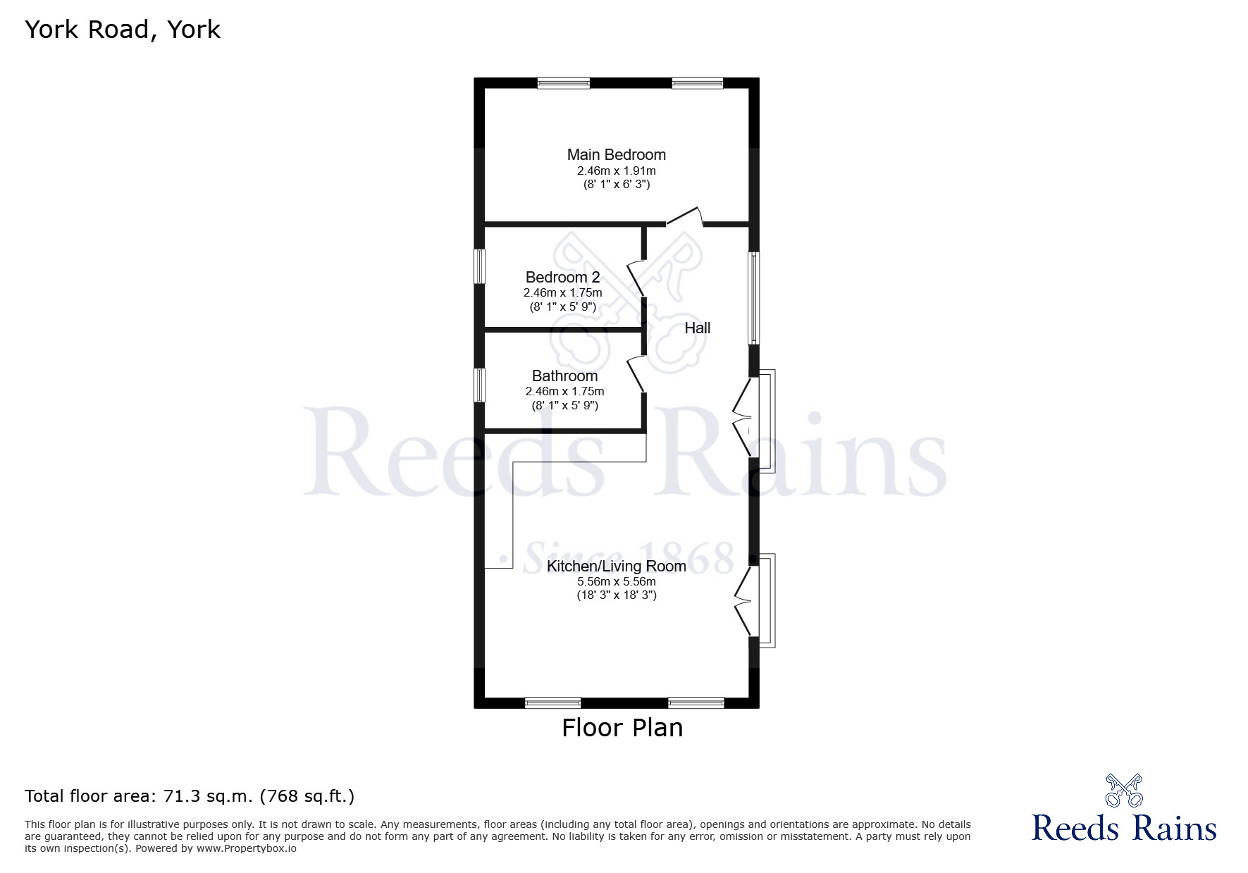 Floorplan of 2 bedroom Detached Property for sale, Hollicarrs, Escrick, North Yorkshire, YO19