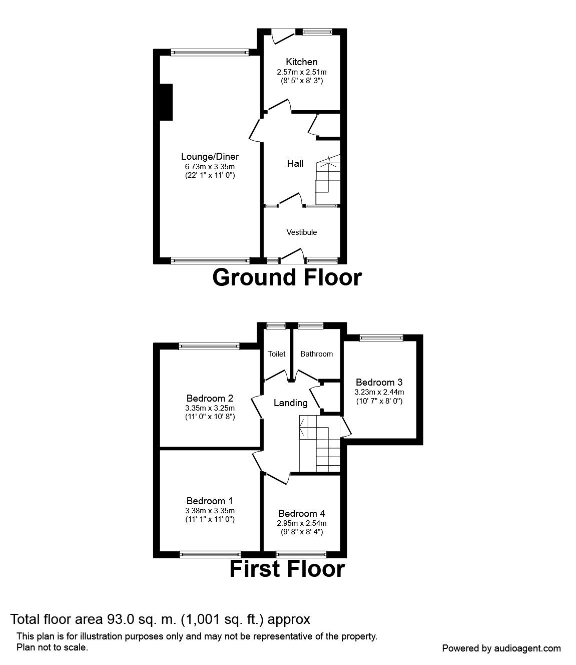 Floorplan of 4 bedroom Semi Detached House to rent, Hatfield Close, St. Helens, Merseyside, WA9
