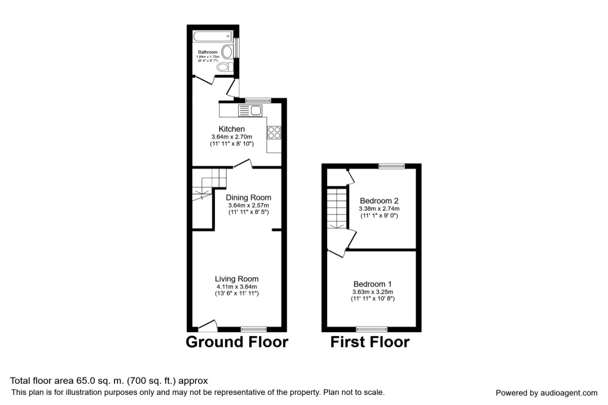 Floorplan of 2 bedroom Mid Terrace House to rent, Graham Street, St. Helens, Merseyside, WA9