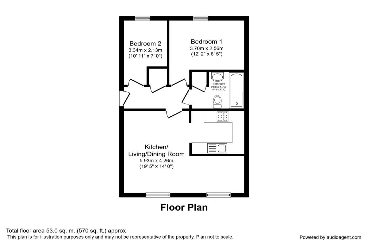Floorplan of 2 bedroom Flat to rent, Bonnington Close, St. Helens, Merseyside, WA10