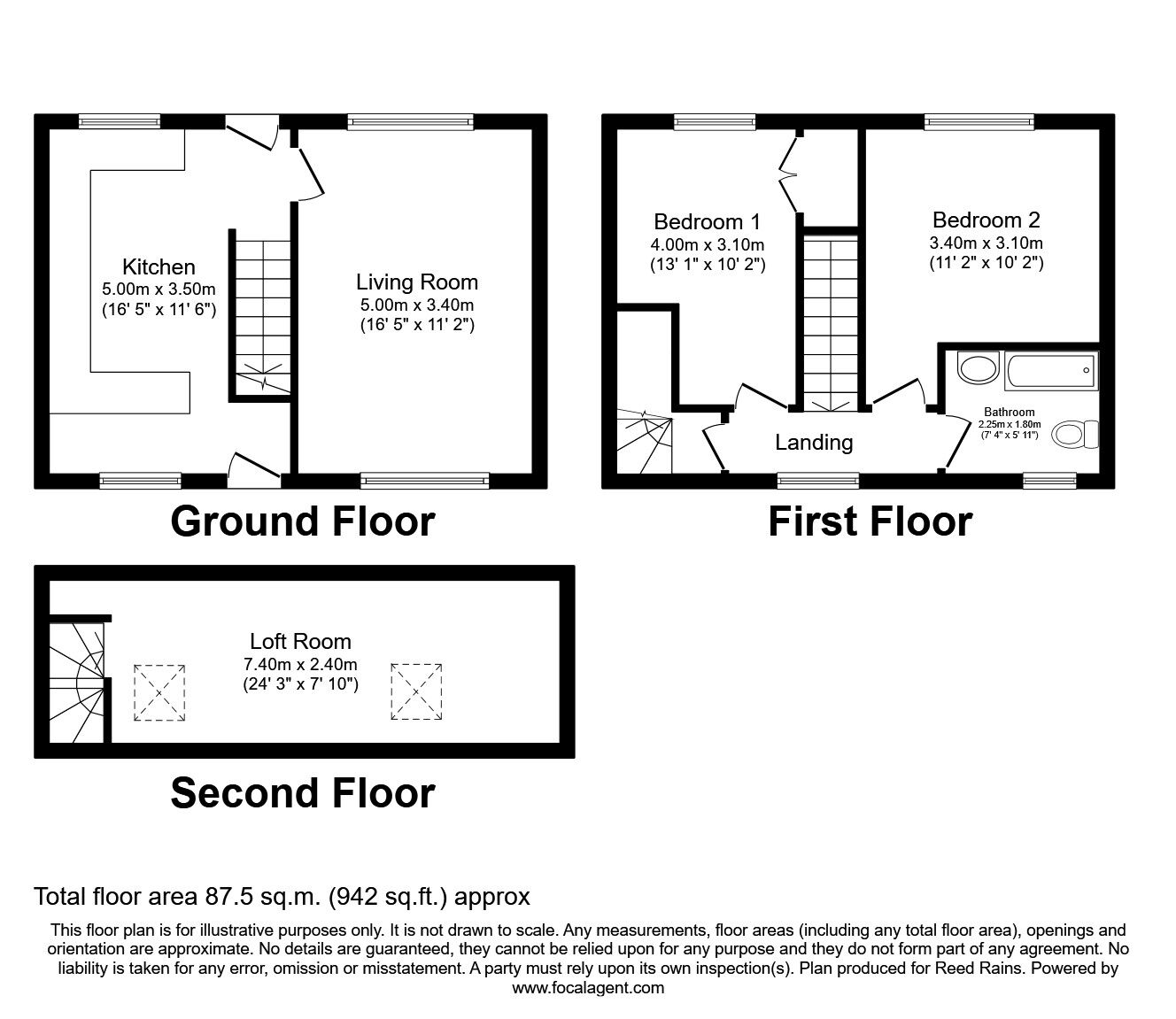 Floorplan of 2 bedroom Mid Terrace House to rent, The Close, Haydock, Merseyside, WA11
