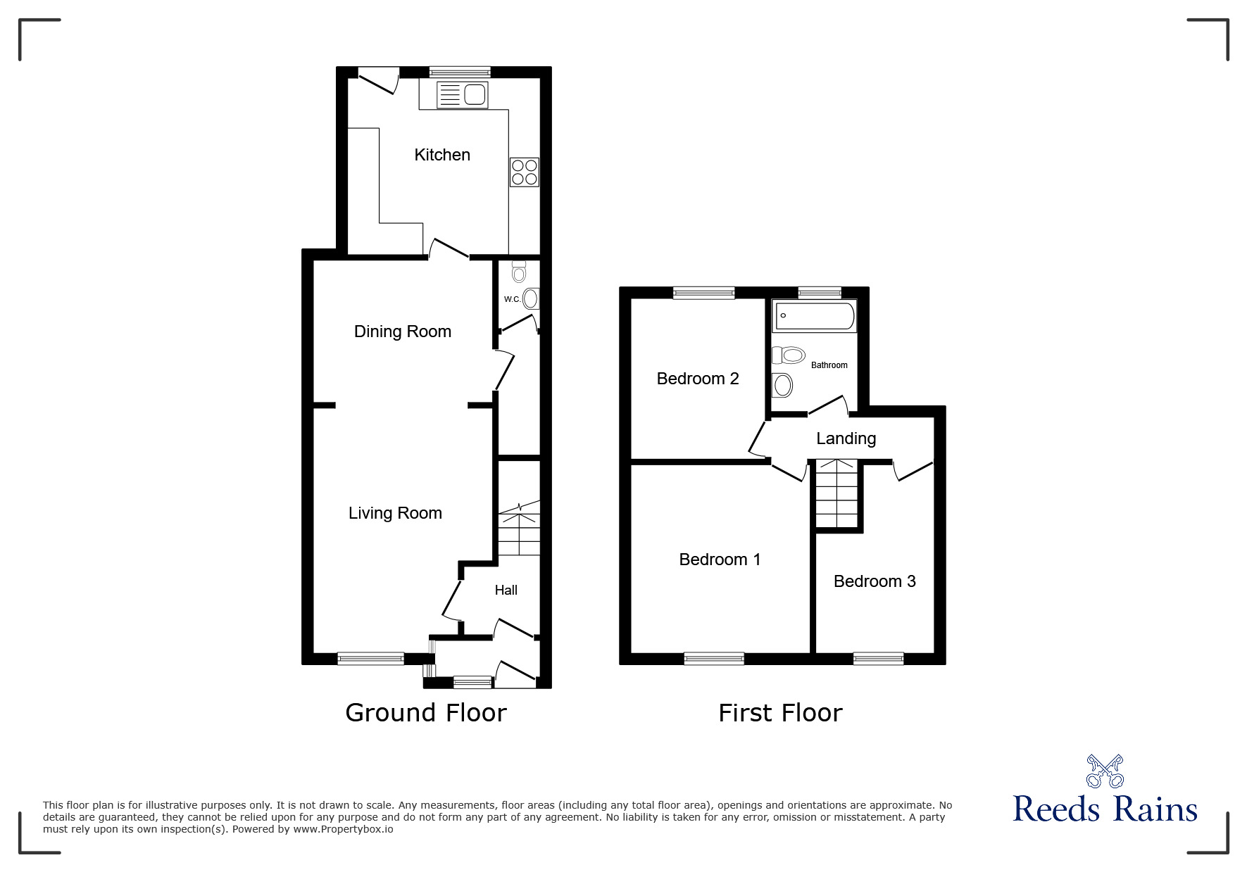 Floorplan of 3 bedroom Mid Terrace House to rent, Reginald Road, St. Helens, Merseyside, WA9