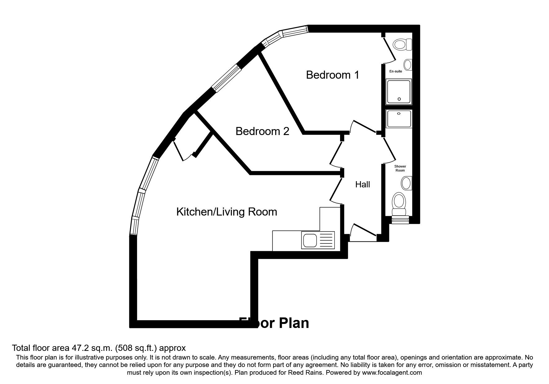 Floorplan of 2 bedroom  Flat to rent, Ormskirk Street, St. Helens, Merseyside, WA10