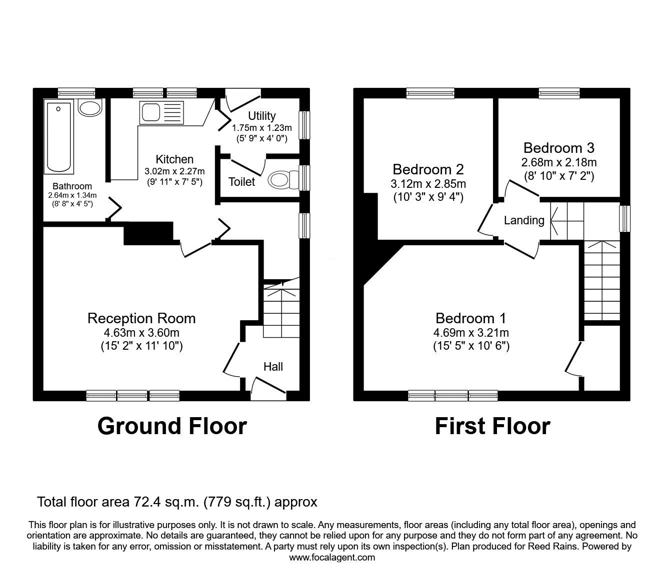Floorplan of 3 bedroom Semi Detached House for sale, Fairclough Road, St. Helens, Merseyside, WA10