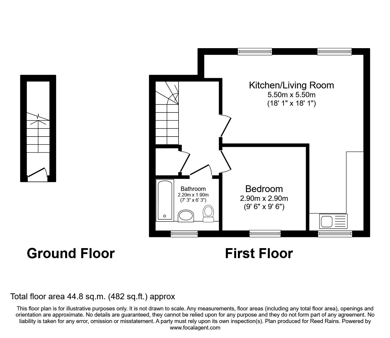 Floorplan of 1 bedroom Flat to rent, Cygnet Gardens, St. Helens, Merseyside, WA9