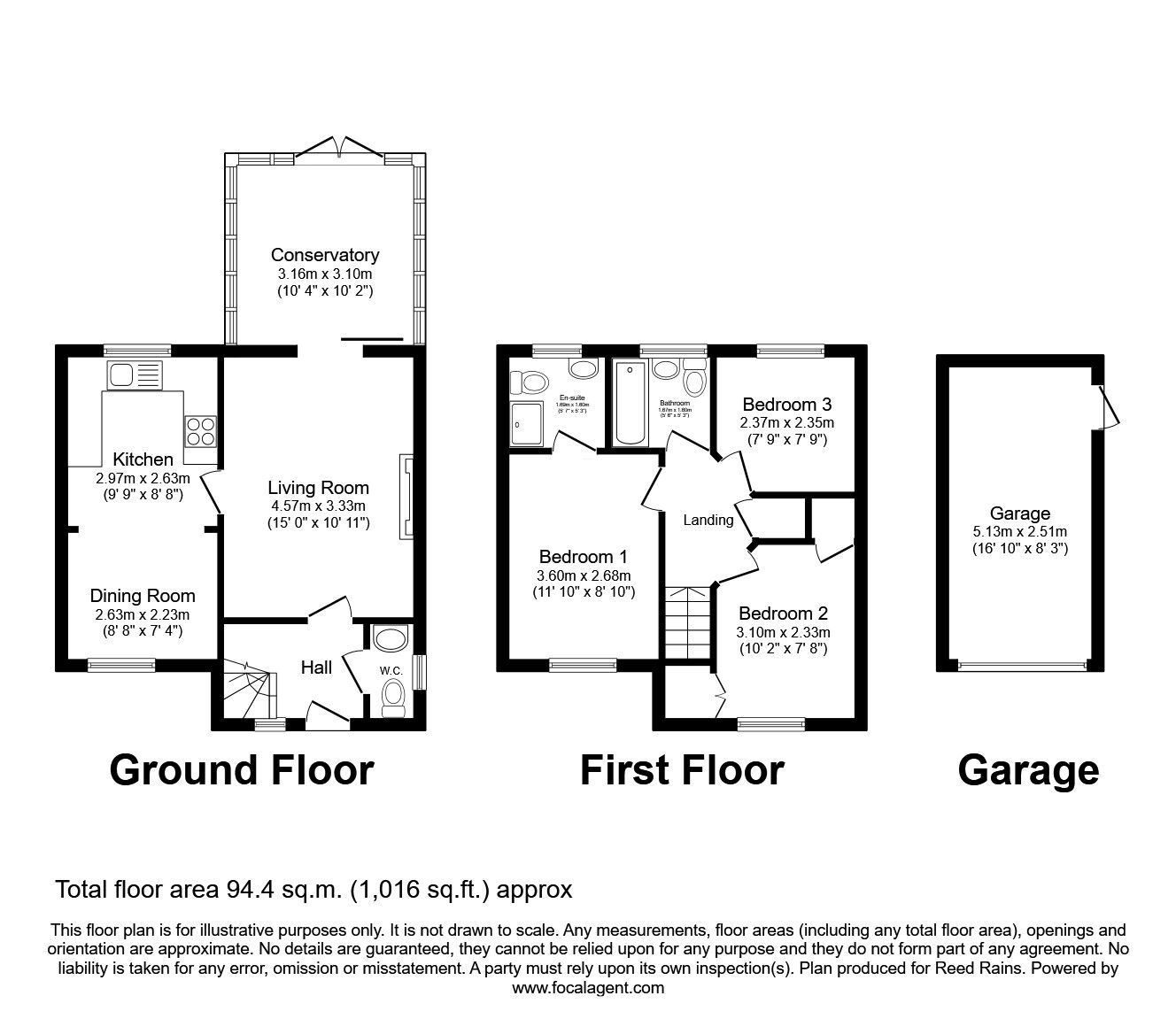 Floorplan of 3 bedroom Detached House for sale, Freshwater Close, Great Sankey, Cheshire, WA5