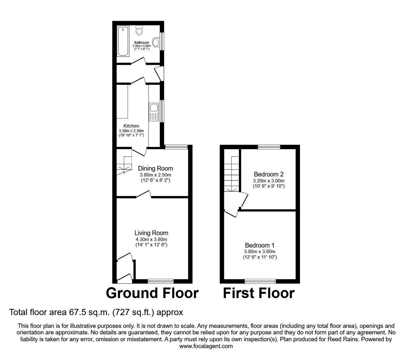 Floorplan of 2 bedroom Mid Terrace House to rent, Joseph Street, St. Helens, Merseyside, WA9