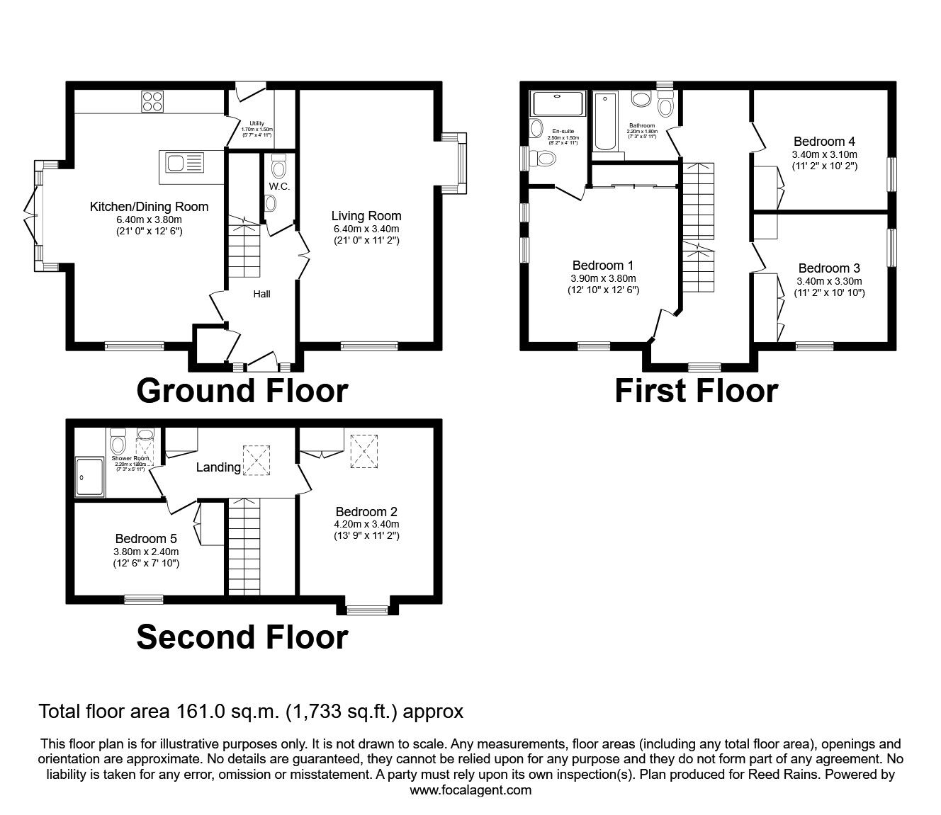 Floorplan of 5 bedroom Detached House for sale, Ohio Grove, Great Sankey, Cheshire, WA5