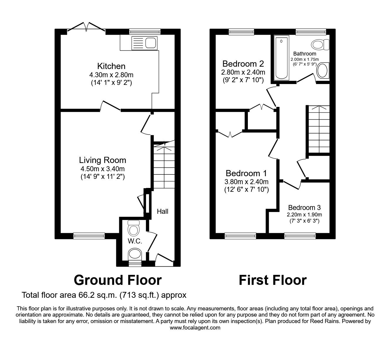 Floorplan of 3 bedroom  House to rent, Yarn Close, St. Helens, Merseyside, WA9