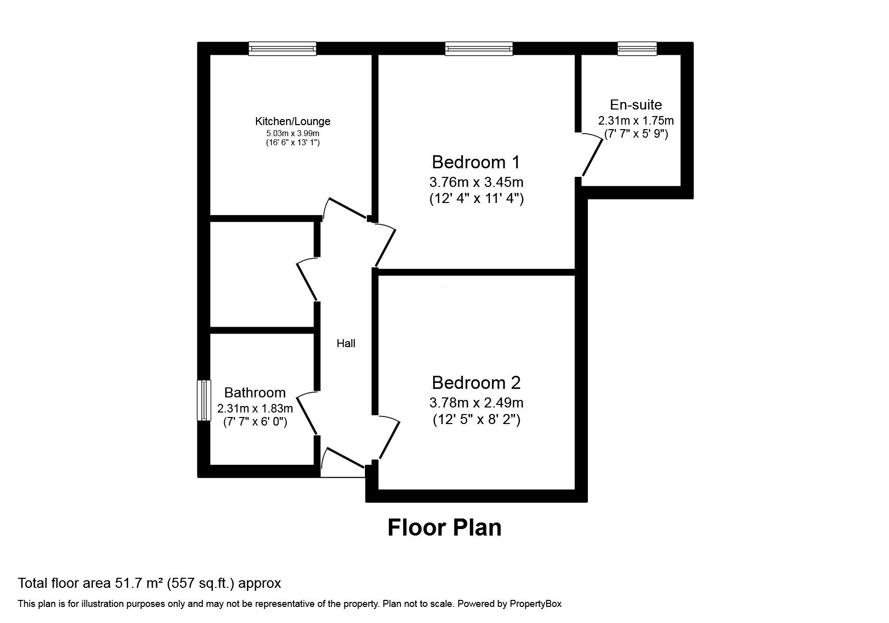 Floorplan of 2 bedroom  Flat for sale, Hamnett Court, Birchwood, Cheshire, WA3