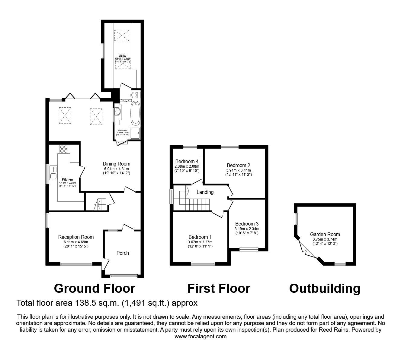 Floorplan of 4 bedroom Semi Detached House for sale, Greenall Avenue, Penketh, Cheshire, WA5