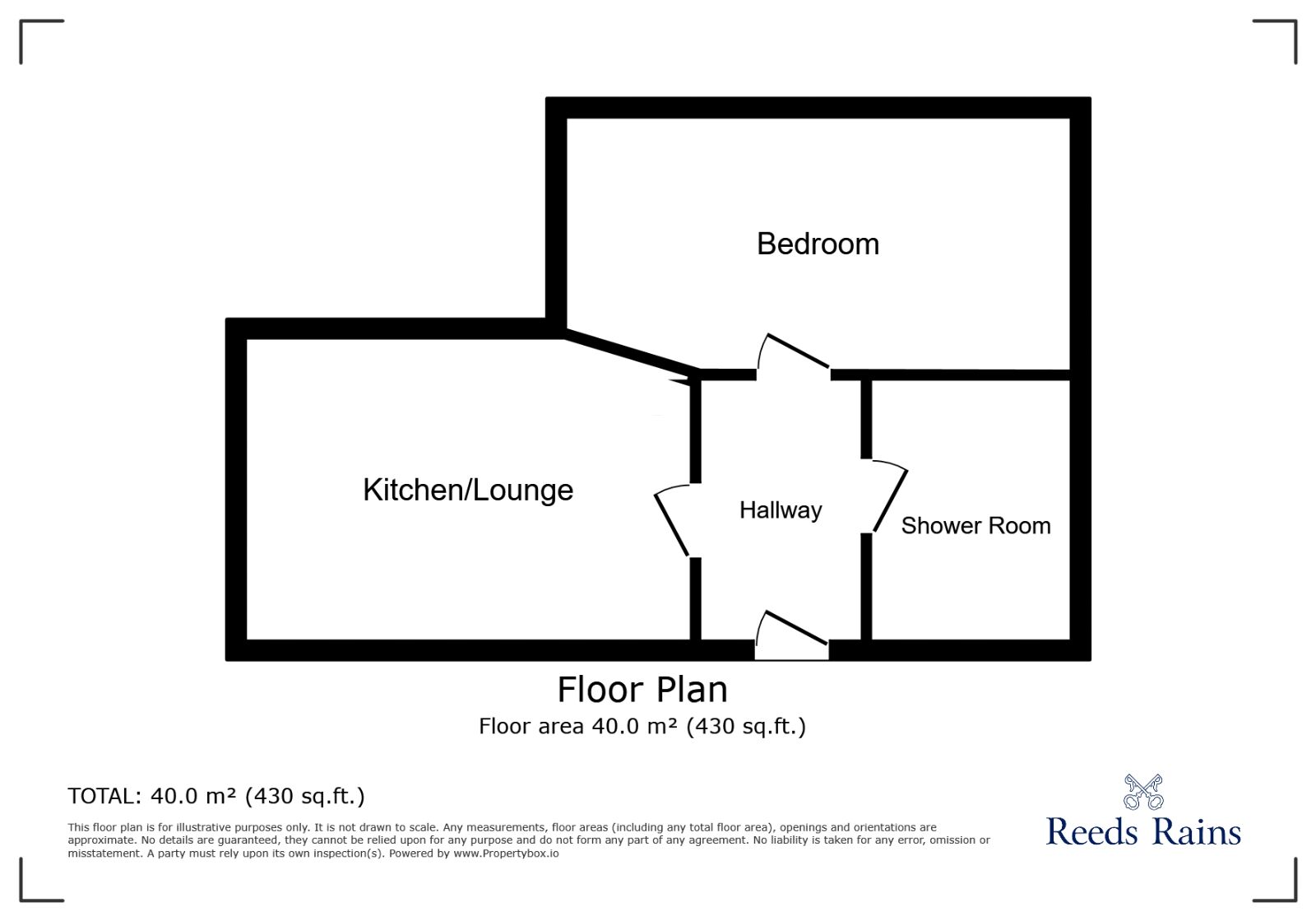 Floorplan of 1 bedroom Flat to rent, Barrow Street, St. Helens, Merseyside, WA10