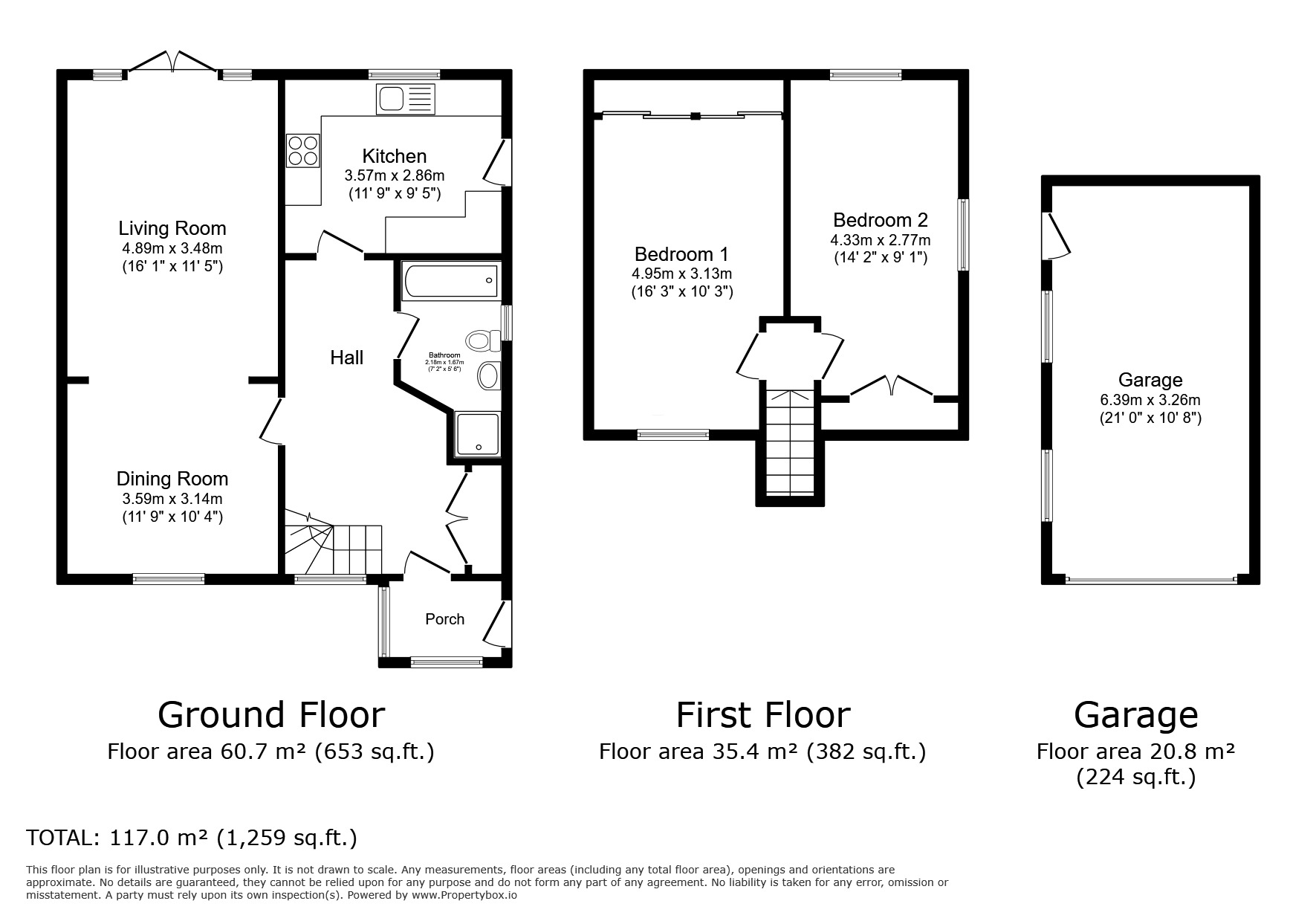 Floorplan of 2 bedroom Semi Detached House for sale, Chestnut Grove, St. Helens, Merseyside, WA11