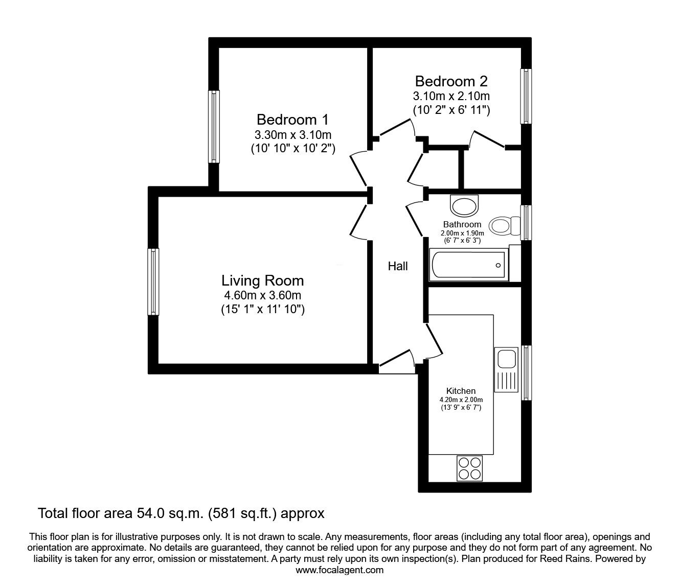 Floorplan of 2 bedroom  Flat for sale, Newton Road, St. Helens, Merseyside, WA9