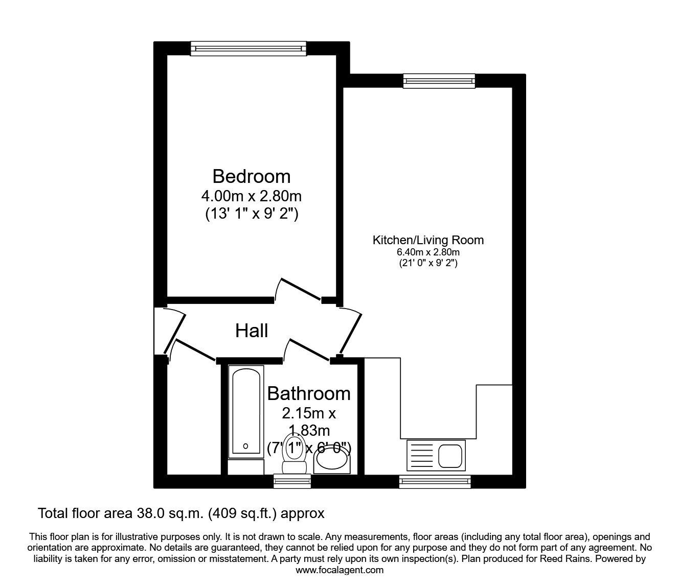 Floorplan of 1 bedroom  Flat for sale, Lowther Crescent, St. Helens, Merseyside, WA10
