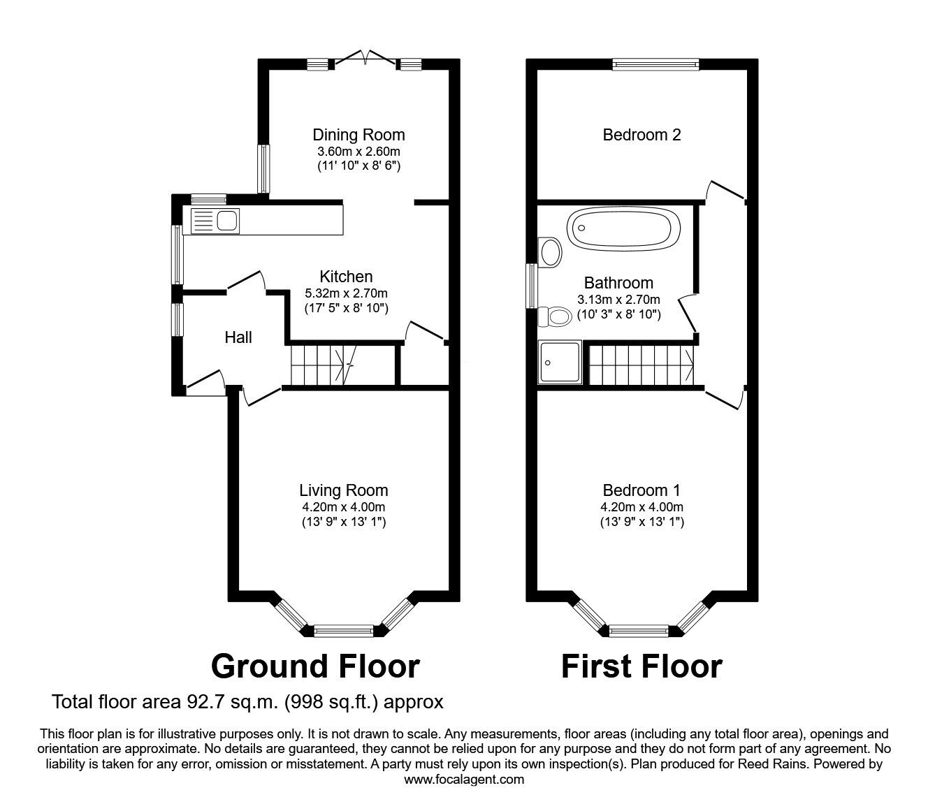 Floorplan of 2 bedroom Semi Detached House for sale, Long Lane, Warrington, Cheshire, WA2