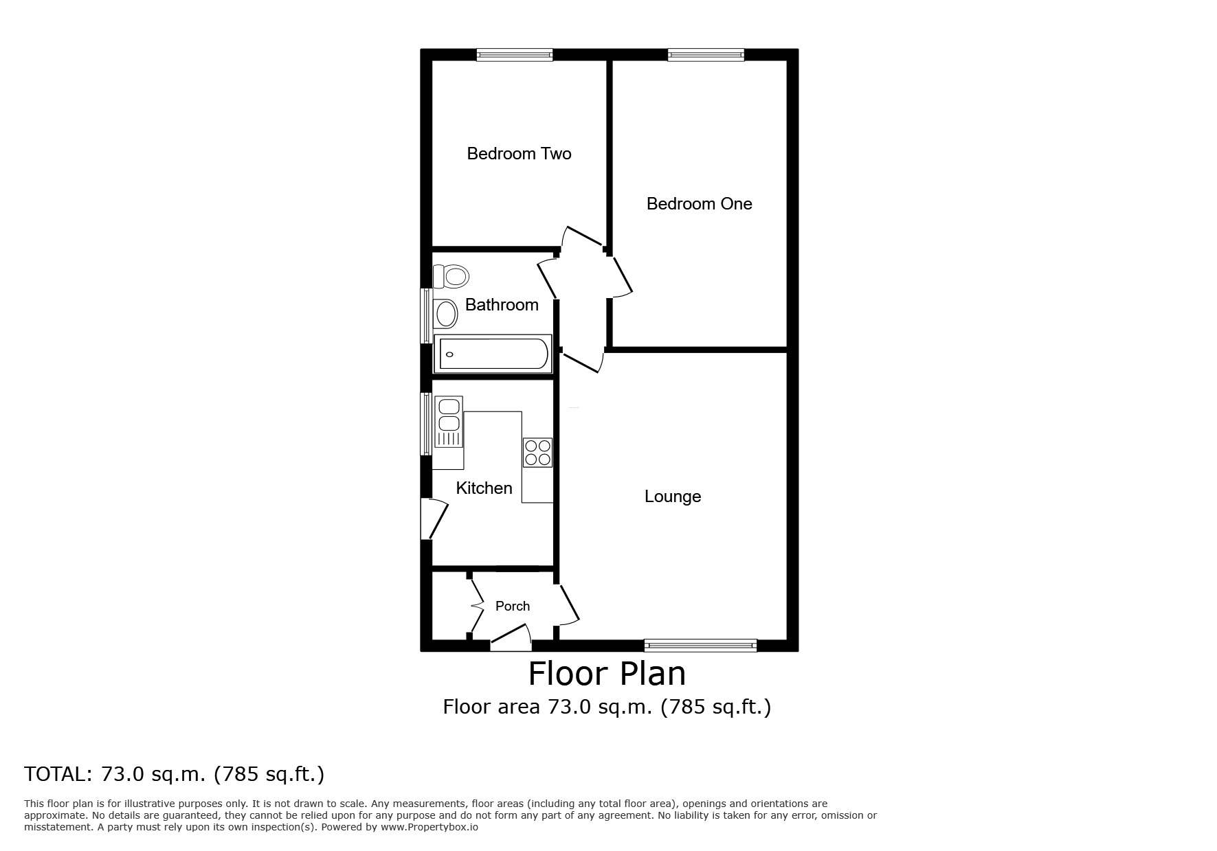 Floorplan of 2 bedroom Semi Detached Bungalow for sale, Severn Close, St. Helens, WA9
