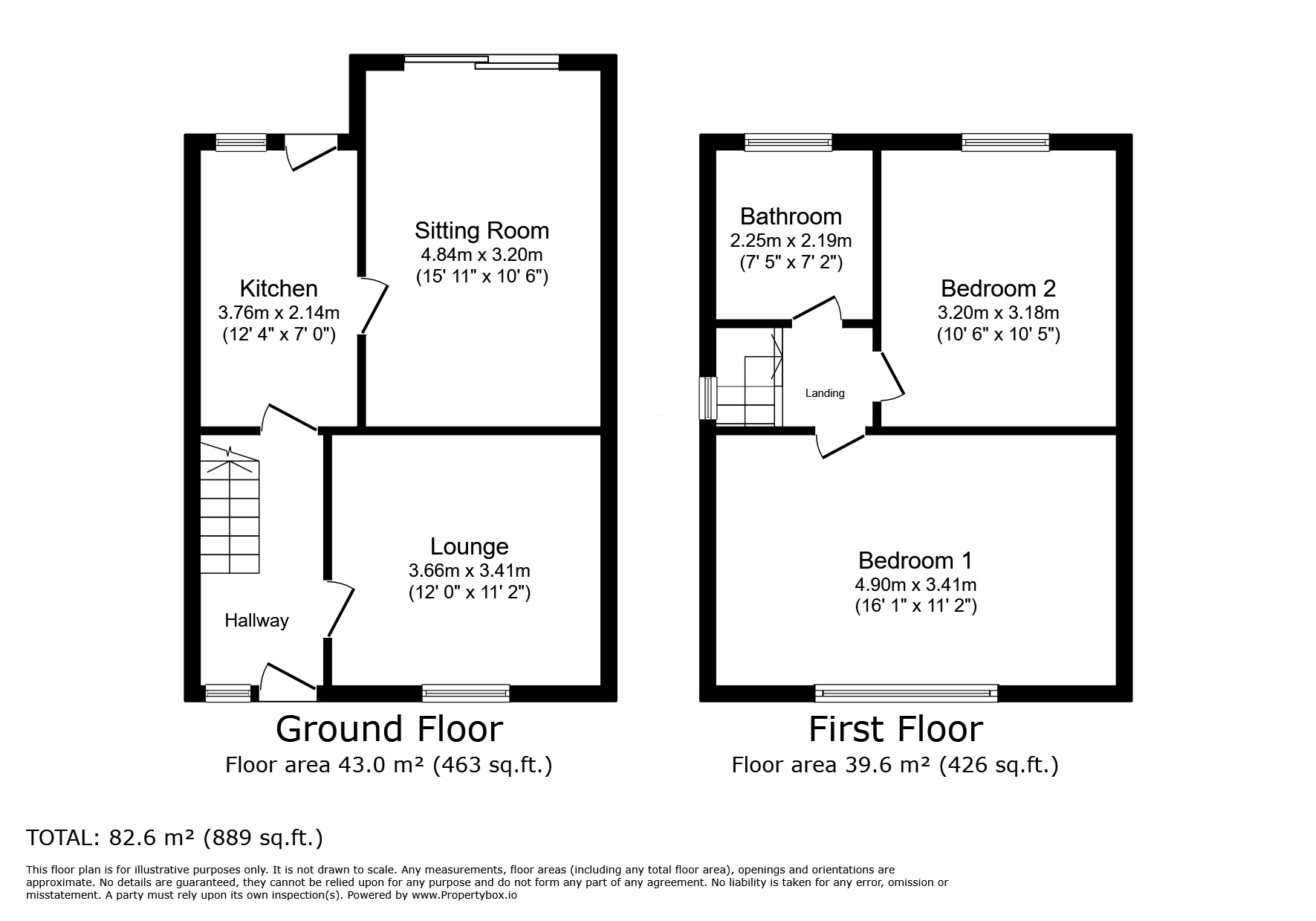 Floorplan of 2 bedroom End Terrace House for sale, Melbourne Street, Thatto Heath, Merseyside, WA9
