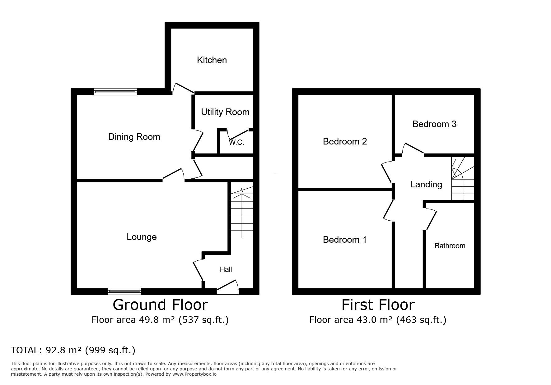 Floorplan of 3 bedroom Semi Detached House to rent, Leslie Road, St. Helens, Merseyside, WA10