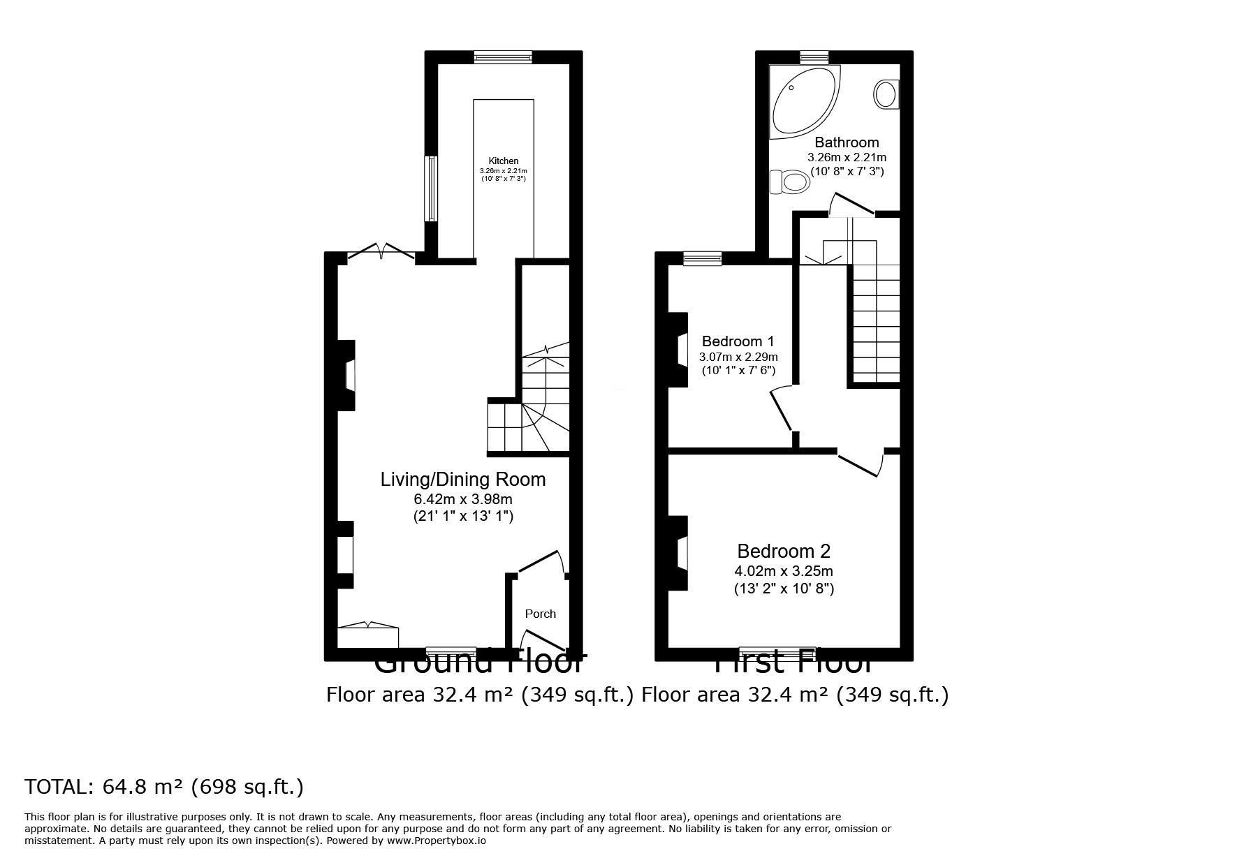 Floorplan of 2 bedroom Mid Terrace House for sale, Fidler Street, St. Helens, Merseyside, WA10