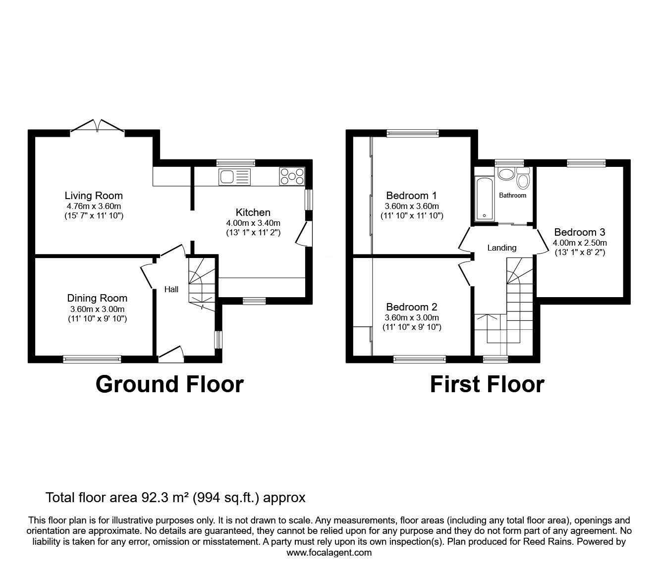 Floorplan of 3 bedroom Semi Detached House for sale, Windlehurst Avenue, St. Helens, Merseyside, WA10