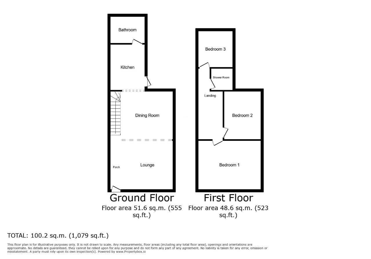 Floorplan of 3 bedroom Mid Terrace House to rent, Vincent Street, St. Helens, Merseyside, WA10