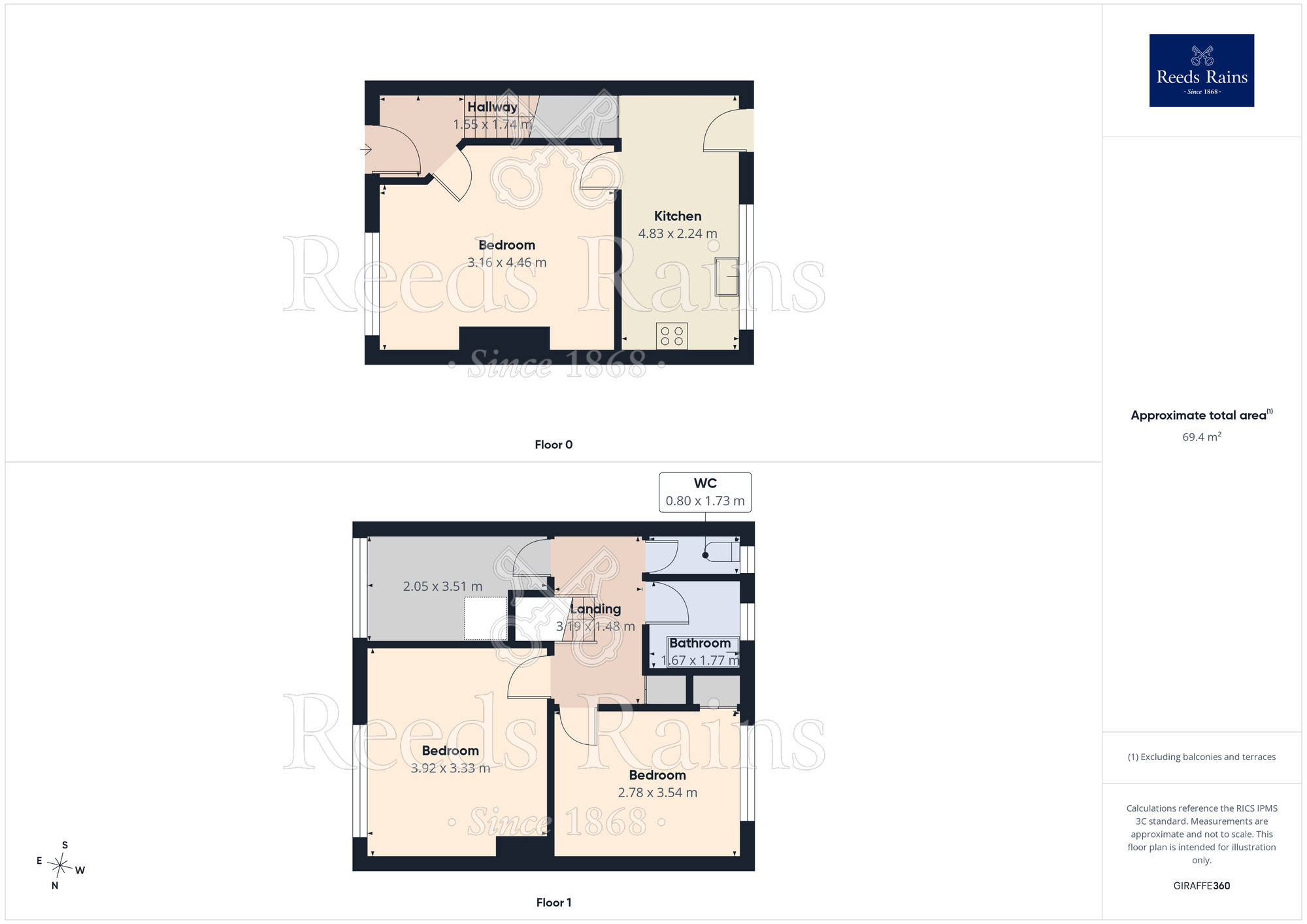 Floorplan of 3 bedroom Mid Terrace House to rent, Chiltern Road, Warrington, Cheshire, WA2