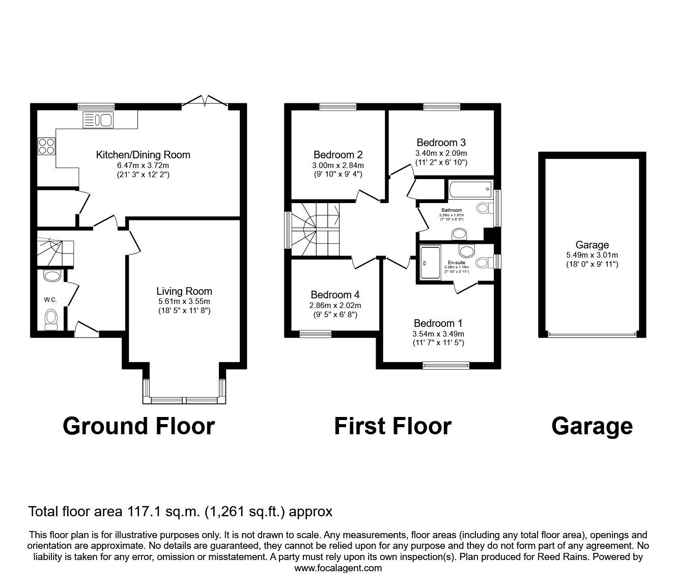 Floorplan of 4 bedroom Detached House for sale, Covington Drive, St. Helens, Merseyside, WA9