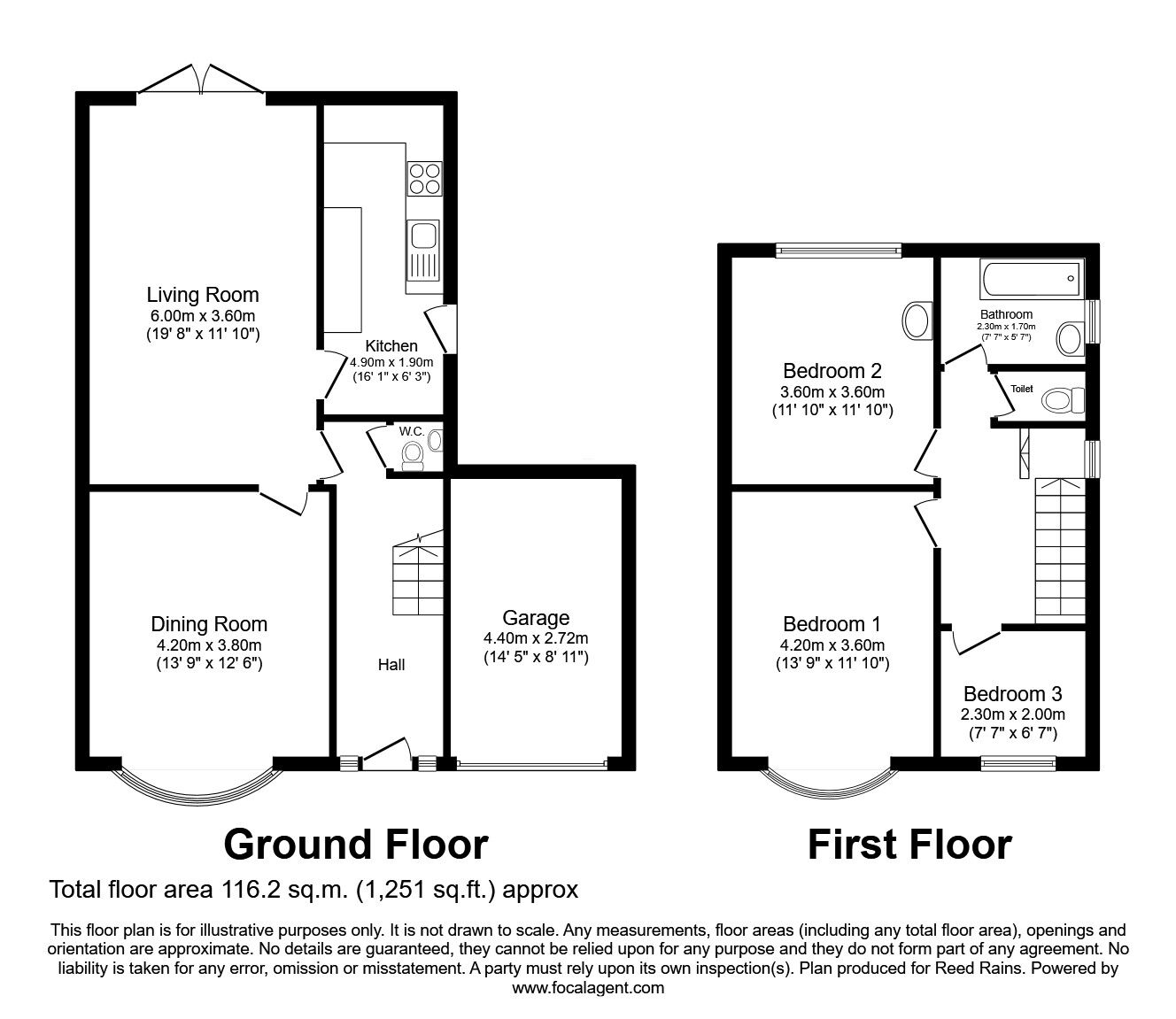 Floorplan of 3 bedroom Semi Detached House for sale, Halton Road, Great Sankey, Cheshire, WA5