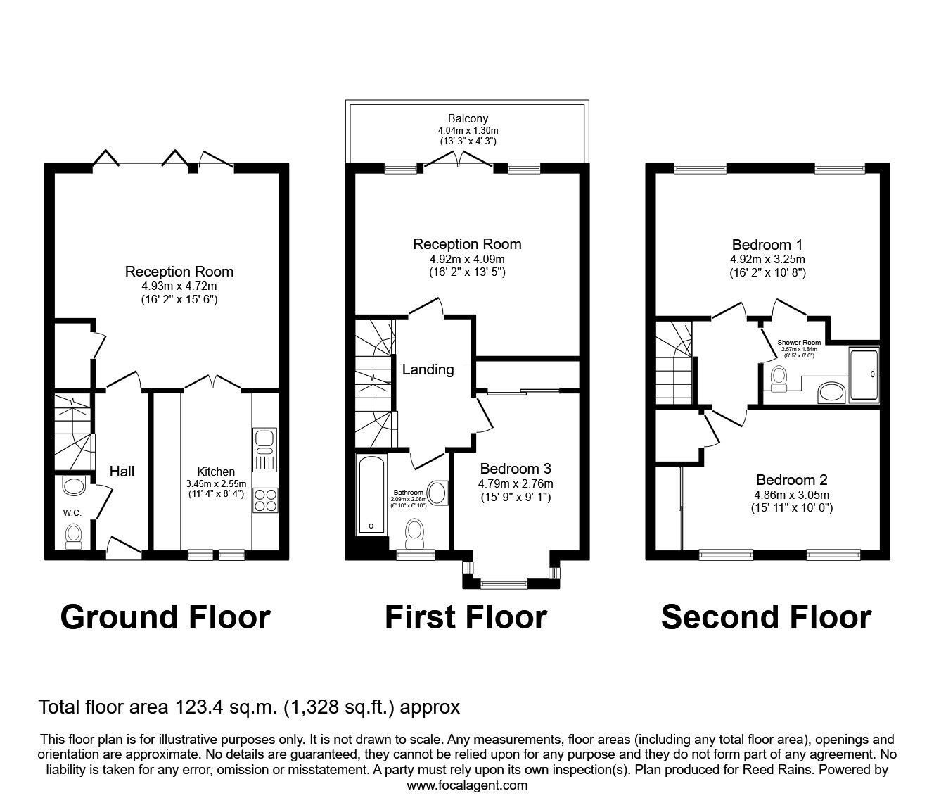 Floorplan of 3 bedroom Mid Terrace House for sale, Portland Road, Great Sankey, Cheshire, WA5