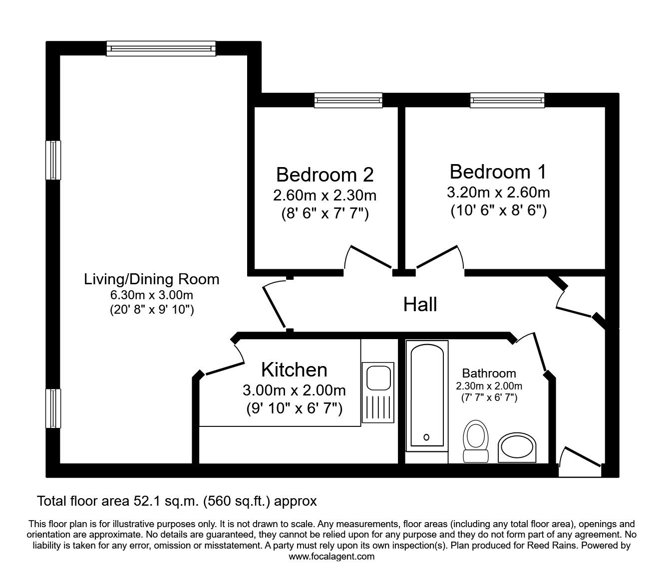 Floorplan of 2 bedroom  Flat for sale, The Rides, Haydock, Merseyside, WA11