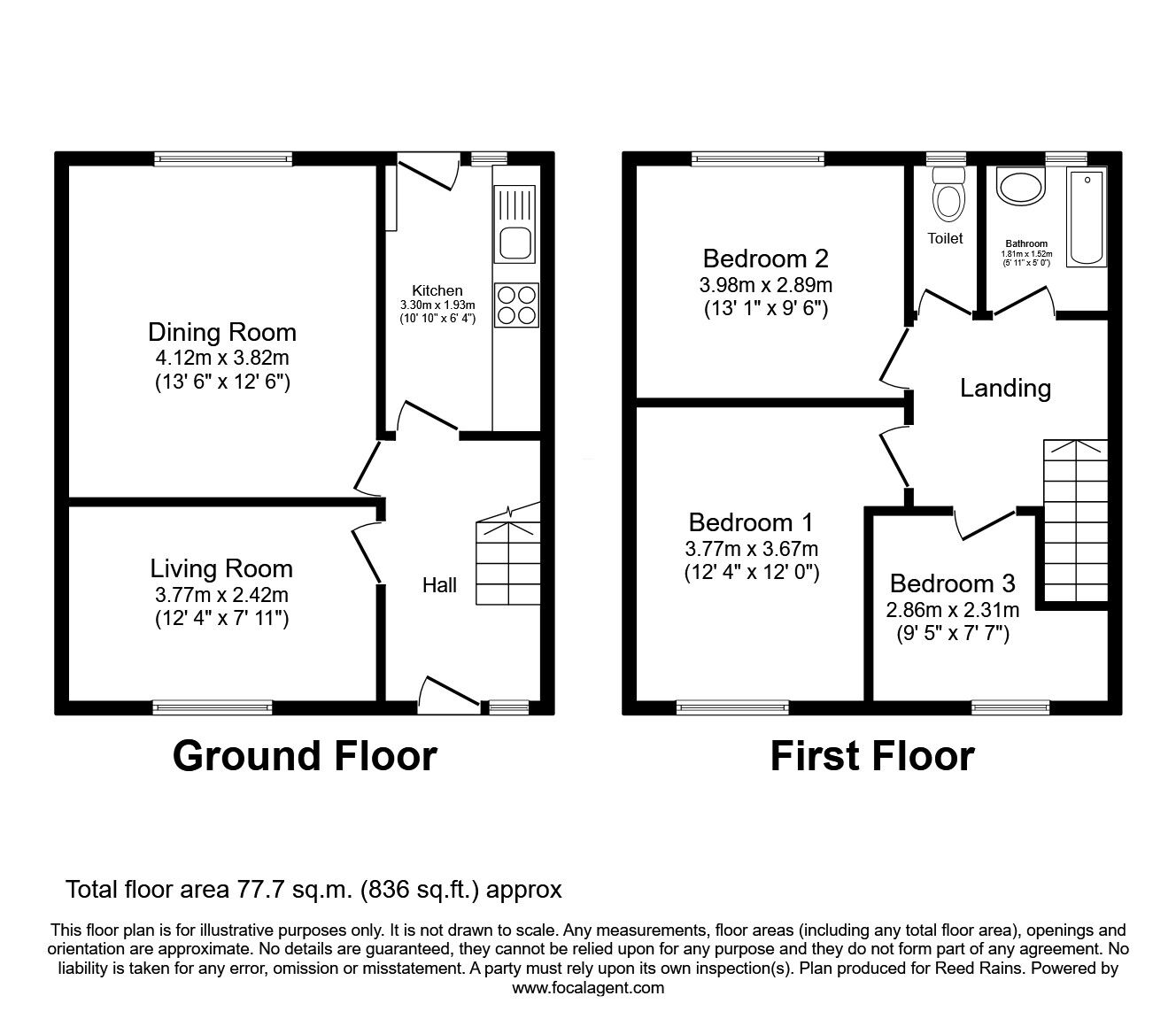 Floorplan of 3 bedroom Mid Terrace House for sale, Knowles House Avenue, Eccleston, Merseyside, WA10