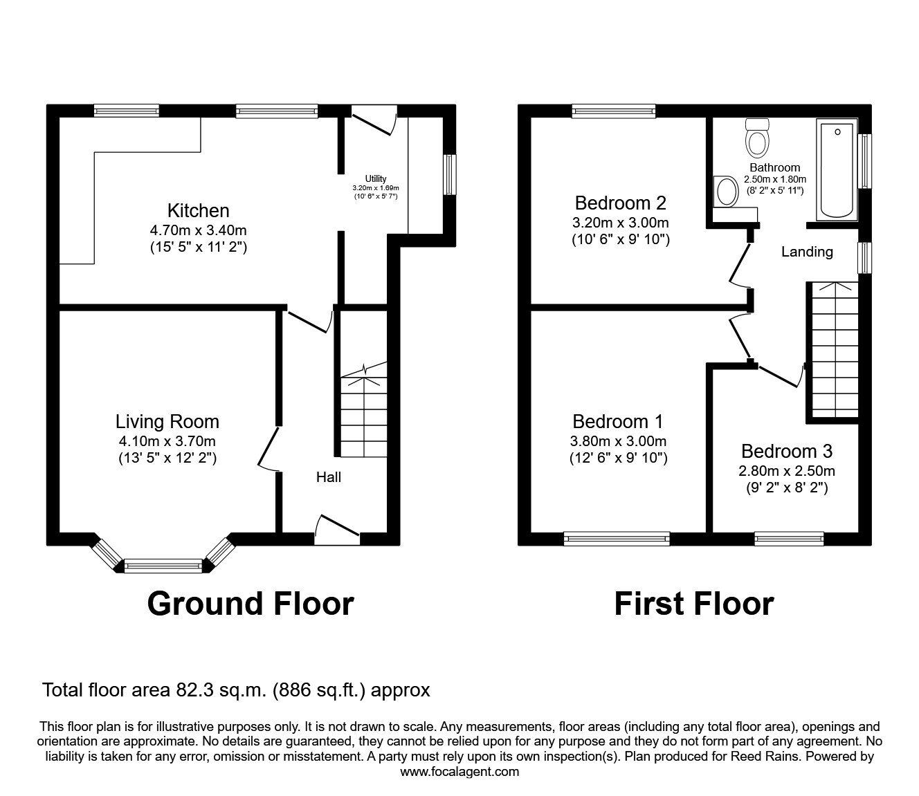 Floorplan of 3 bedroom Semi Detached House for sale, Windermere Avenue, St. Helens, Merseyside, WA11