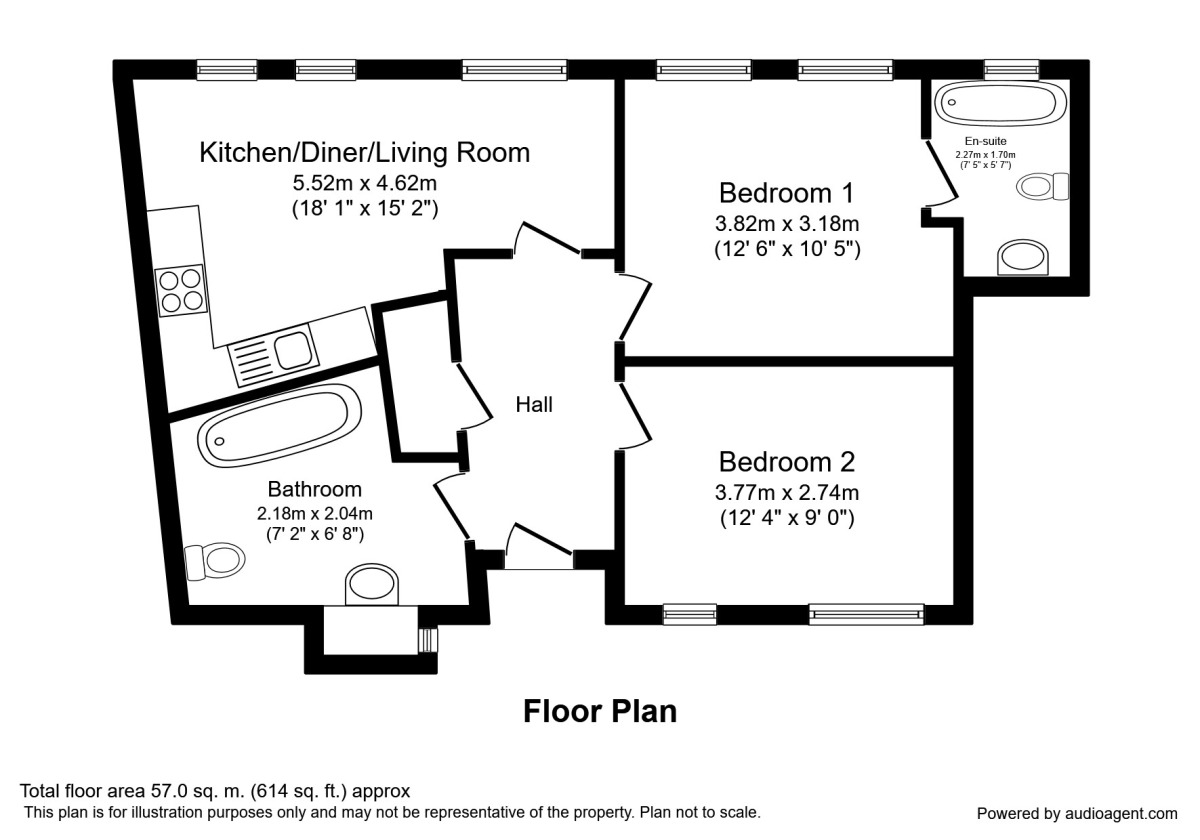 Floorplan of 2 bedroom  Flat for sale, Hamnett Court, Birchwood, Cheshire, WA3