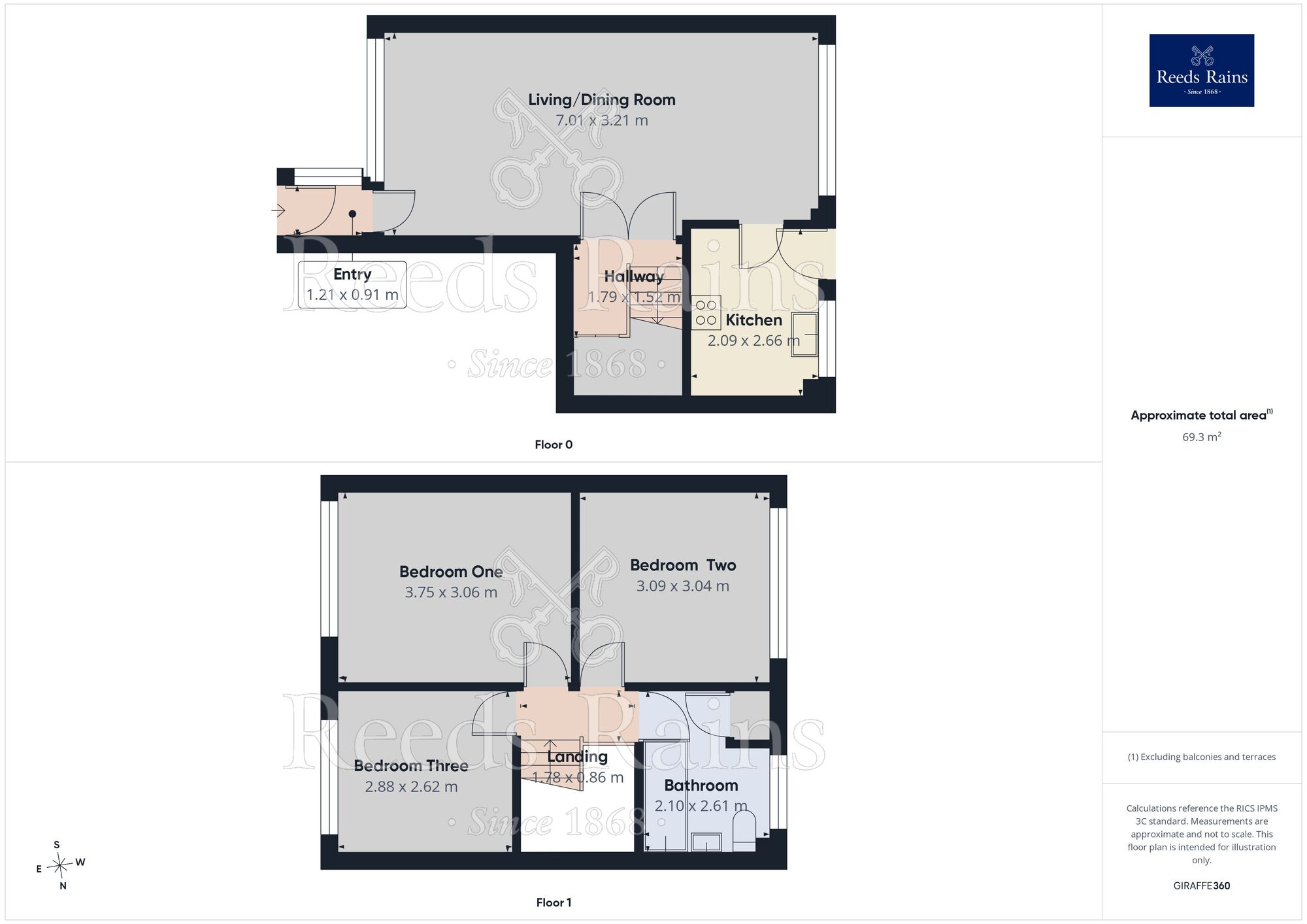Floorplan of 3 bedroom Semi Detached House for sale, Thatchers Mount, Collins Green, Cheshire, WA5