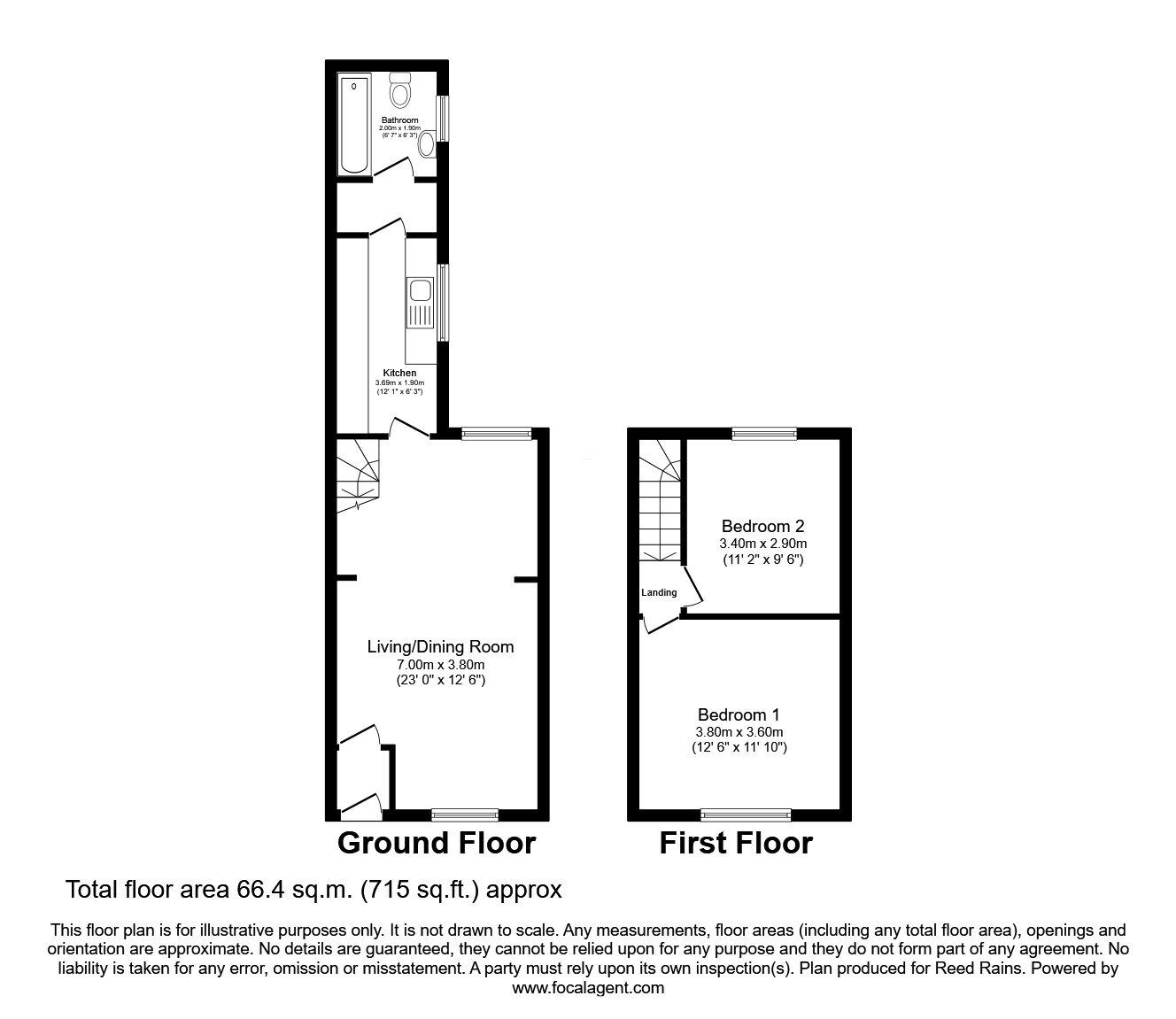 Floorplan of 2 bedroom Mid Terrace House for sale, Ellen Street, St. Helens, Merseyside, WA9