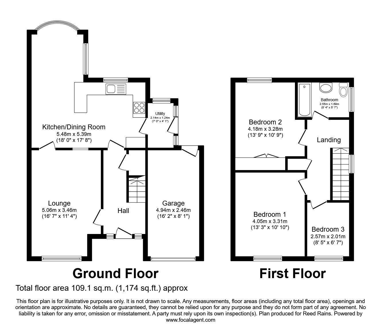Floorplan of 3 bedroom Semi Detached House for sale, Moss Bank Road, St. Helens, Merseyside, WA11
