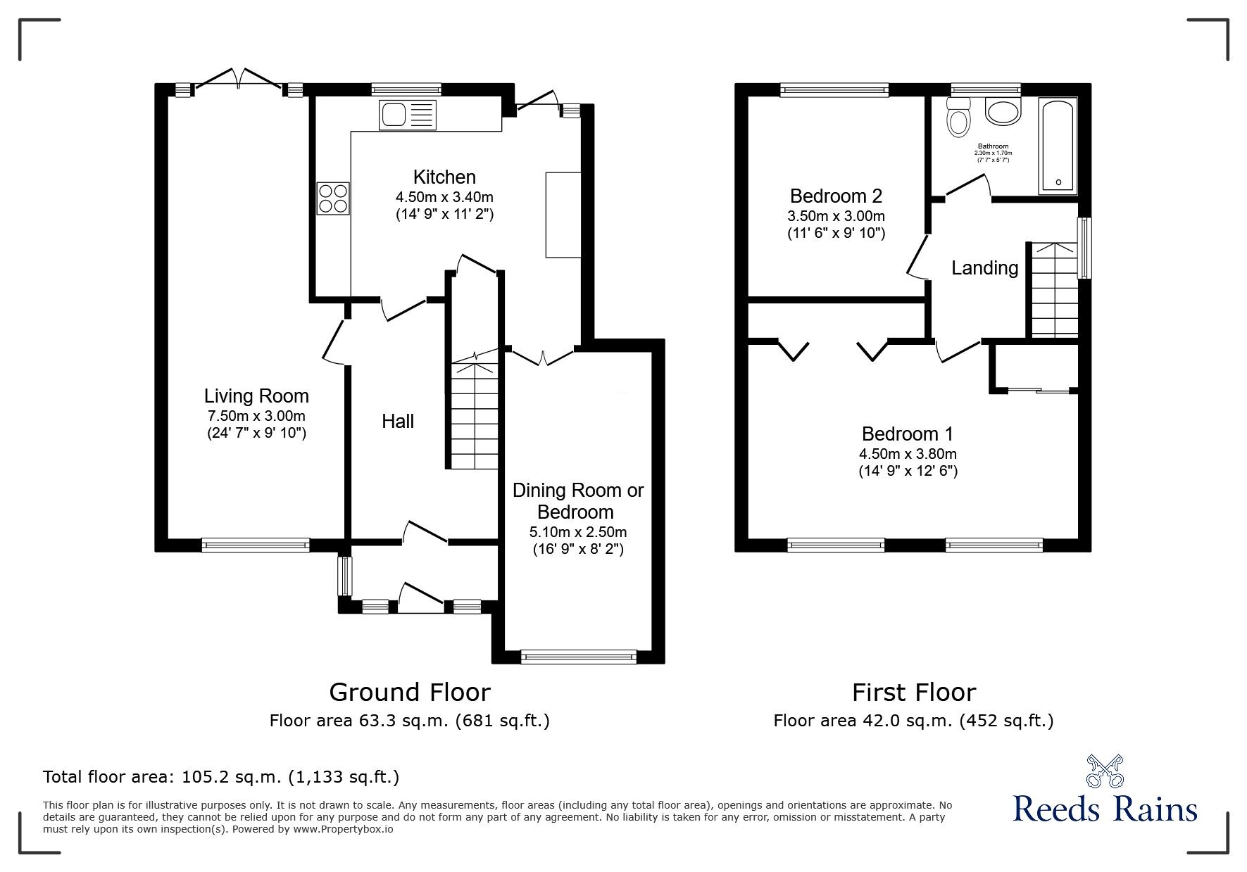 Floorplan of 2 bedroom Link Detached House for sale, Sutton Park Drive, St. Helens, Merseyside, WA9