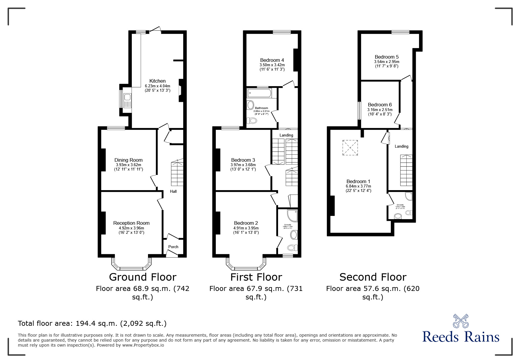 Floorplan of 6 bedroom End Terrace House to rent, Dentons Green Lane, Dentons Green, Merseyside, WA10