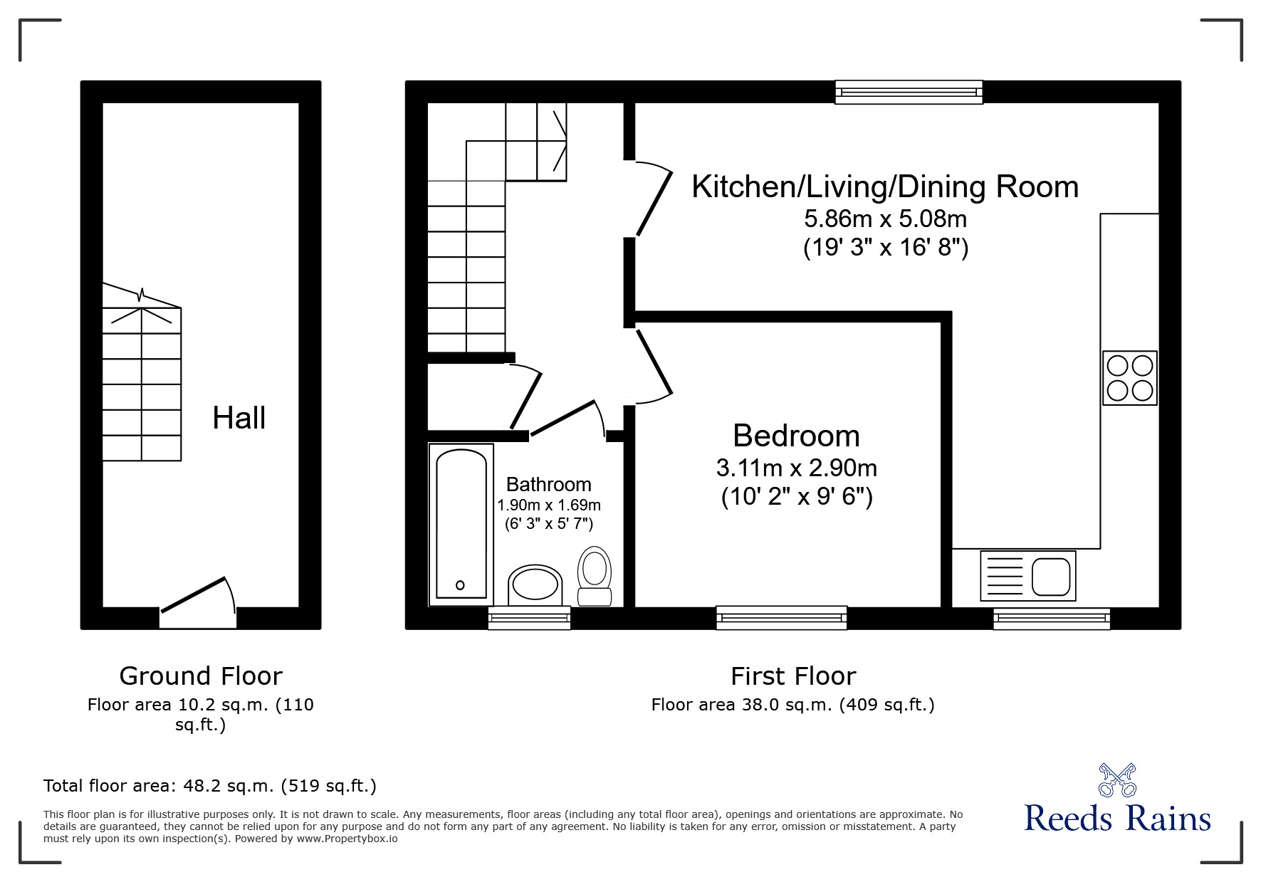 Floorplan of 1 bedroom  Flat for sale, Maltby Close, St. Helens, Merseyside, WA9