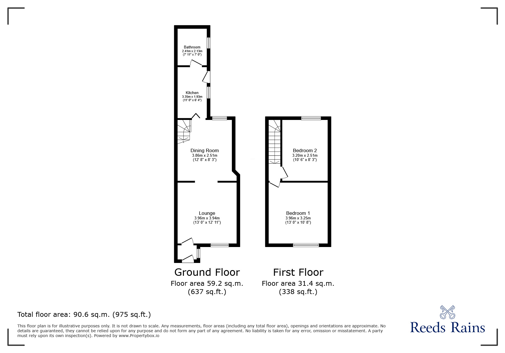 Floorplan of 2 bedroom Mid Terrace House for sale, Greenfield Road, Dentons Green, Merseyside, WA10