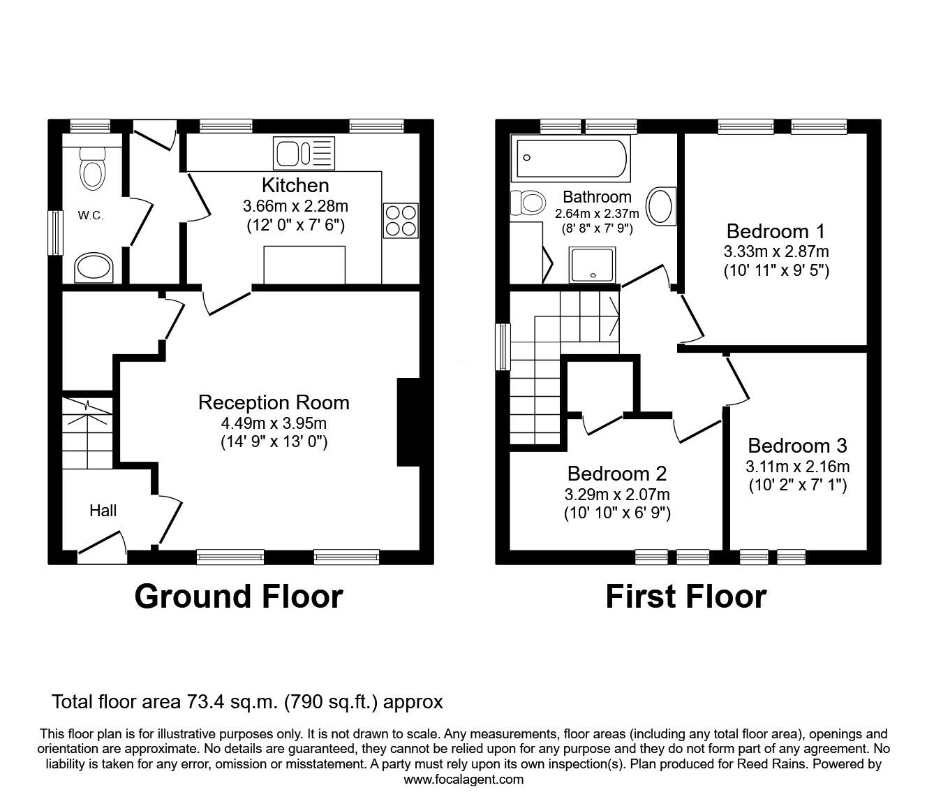 Floorplan of 3 bedroom Semi Detached House for sale, Princess Avenue, St. Helens, Merseyside, WA10
