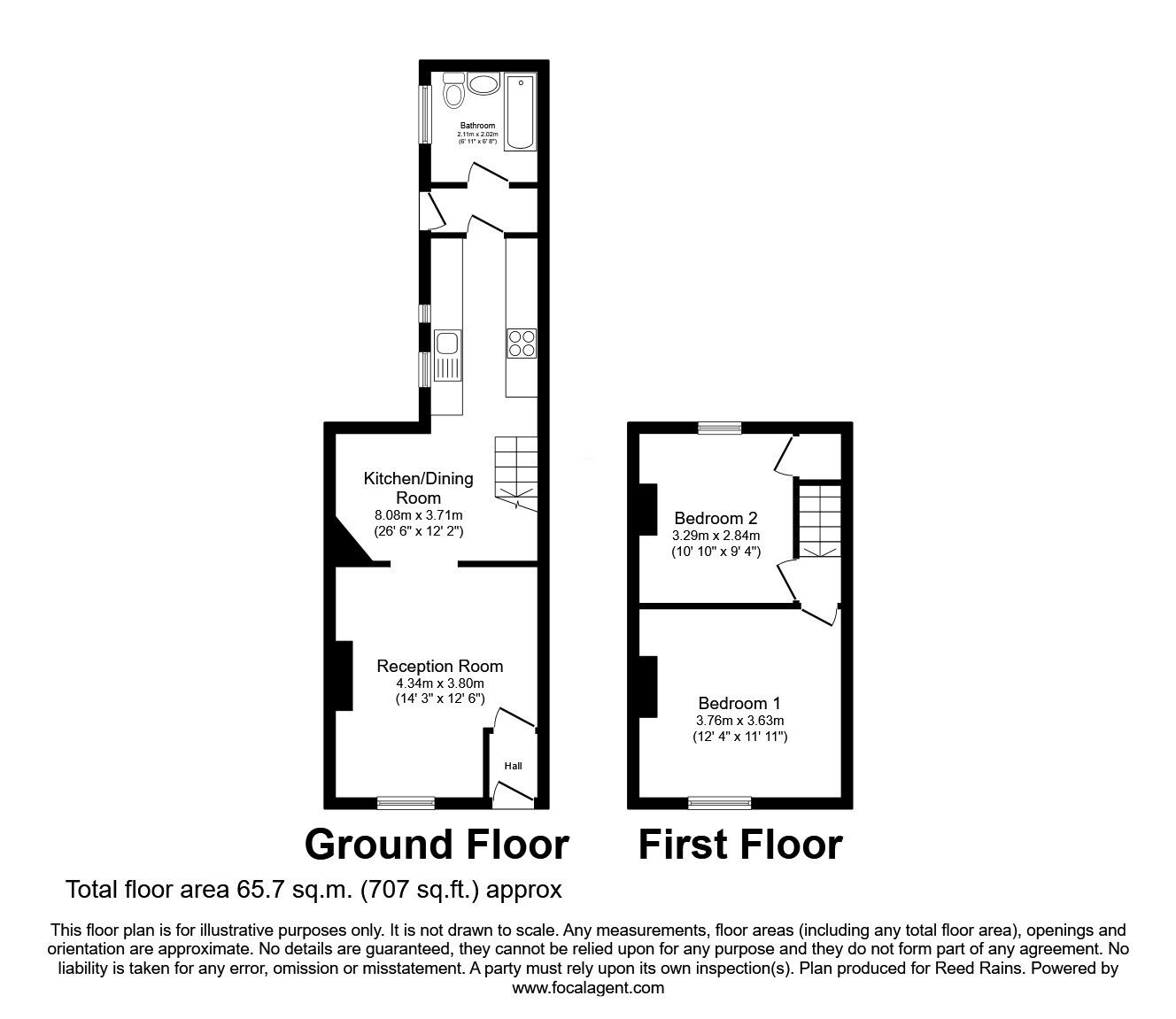 Floorplan of 2 bedroom Mid Terrace House for sale, Alfred Street, St. Helens, Merseyside, WA10